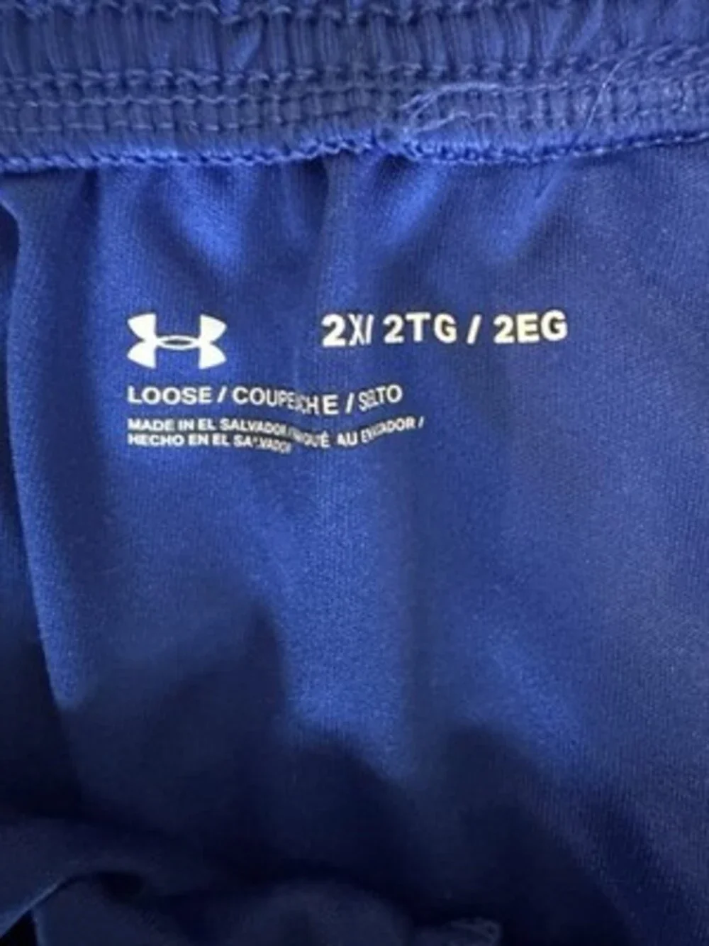Under Armour Men's Athletic Shorts Blue 2XL Big & Tall Loose Drawstring Logo